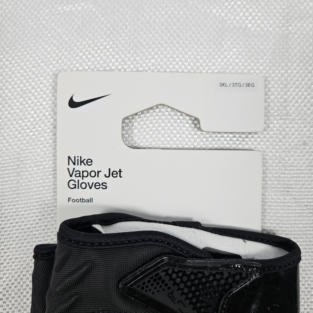 Nike Vapor Jet Football Gloves Mens 3XL‎ Black White FN0283-091 New - Picture 3 of 6